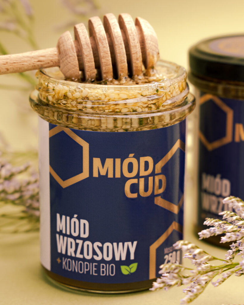 Miód Cud - miód wrzosowy + konopie BIO